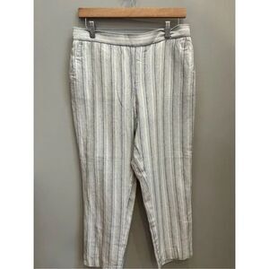 Banana Republic NWT 6 cream/navy Hayden pant mid ￼rise straight tatted leg ankle